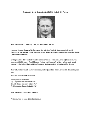 A preview of a PDF biography for Bogusiak, Jozef